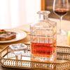 Liquor Decanter, 750ml Glass Decanter with Stopper, Elegant Red Wine Carafe, Unique Wine Aerator for Bar, Party, Anniversary, Home, Banquet, Idea Gift for Men and... KAMMAK 8KPJB001 glass decanter front view for product display