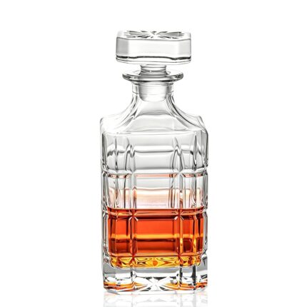 Liquor Decanter, 750ml Glass Decanter with Stopper, Lead-Free Elegant Red Wine Carafe, Unique Wine Aerator for Bar, Party, Anniversary, Home, Banquet, Idea Gift for Men and...