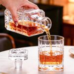Liquor Decanter, 750ml Glass Decanter with Stopper, Lead-Free Elegant Red Wine Carafe, Unique Wine Aerator for Bar, Party, Anniversary, Home, Banquet, Idea Gift for Men and...