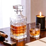 Liquor Decanter, 750ml Glass Decanter with Stopper, Lead-Free Elegant Red Wine Carafe, Unique Wine Aerator for Bar, Party, Anniversary, Home, Banquet, Idea Gift for Men and...