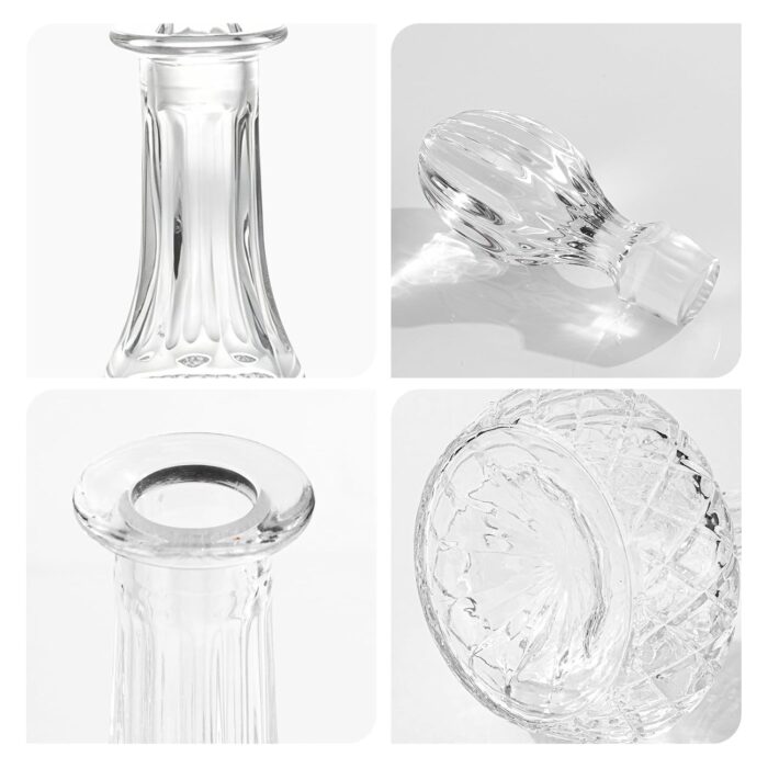 Liquor Decanter, 800ml Glass Decanter with Stopper, Lead-Free Elegant Red Wine Carafe, Unique Wine Aerator for Bar, Party, Anniversary, Home, Banquet, Idea Gift for Men and...