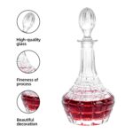 Liquor Decanter, 800ml Glass Decanter with Stopper, Lead-Free Elegant Red Wine Carafe, Unique Wine Aerator for Bar, Party, Anniversary, Home, Banquet, Idea Gift for Men and...