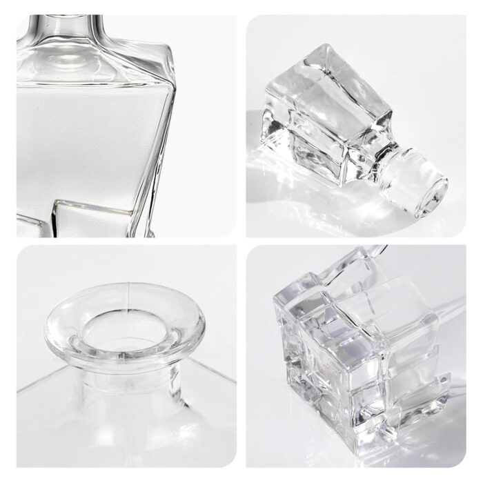 Liquor Decanter, 800ml Glass Decanter with Stopper, Lead-Free Elegant Red Wine Carafe, Unique Wine Aerator for Bar, Party, Anniversary, Home, Banquet, Idea Gift for Men and...