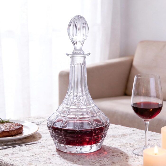 Liquor Decanter, 800ml Glass Decanter with Stopper, Lead Free Elegant Red Wine Carafe, Unique Wine Aerator for Bar, Party, Anniversary, Home, Banquet, Idea Gift for Men and... Liquor Decanter, 800ml Glass Decanter with Stopper, Lead-Free Elegant Red Wine Carafe, Unique Wine Aerator for Bar, Party, Anniversary, Home, Banquet, Idea Gift for Men and...