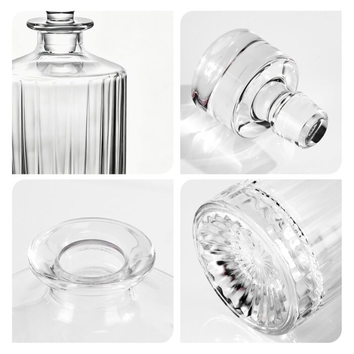 Liquor Decanter, 950ml Glass Decanter with Stopper, Lead-Free Elegant Red Wine Carafe, Unique Wine Aerator for Bar, Party, Anniversary, Home, Banquet, Idea Gift for Men and...