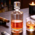 Liquor Decanter, 950ml Glass Decanter with Stopper, Lead-Free Elegant Red Wine Carafe, Unique Wine Aerator for Bar, Party, Anniversary, Home, Banquet, Idea Gift for Men and...