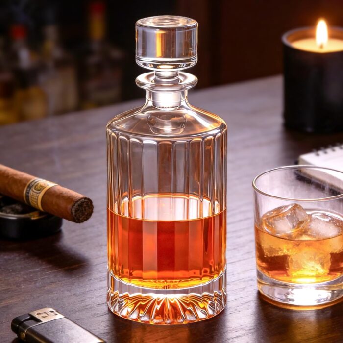Liquor Decanter, 950ml Glass Decanter with Stopper, Lead Free Elegant Red Wine Carafe, Unique Wine Aerator for Bar, Party, Anniversary, Home, Banquet, Idea Gift for Men and... Liquor Decanter, 950ml Glass Decanter with Stopper, Lead-Free Elegant Red Wine Carafe, Unique Wine Aerator for Bar, Party, Anniversary, Home, Banquet, Idea Gift for Men and...