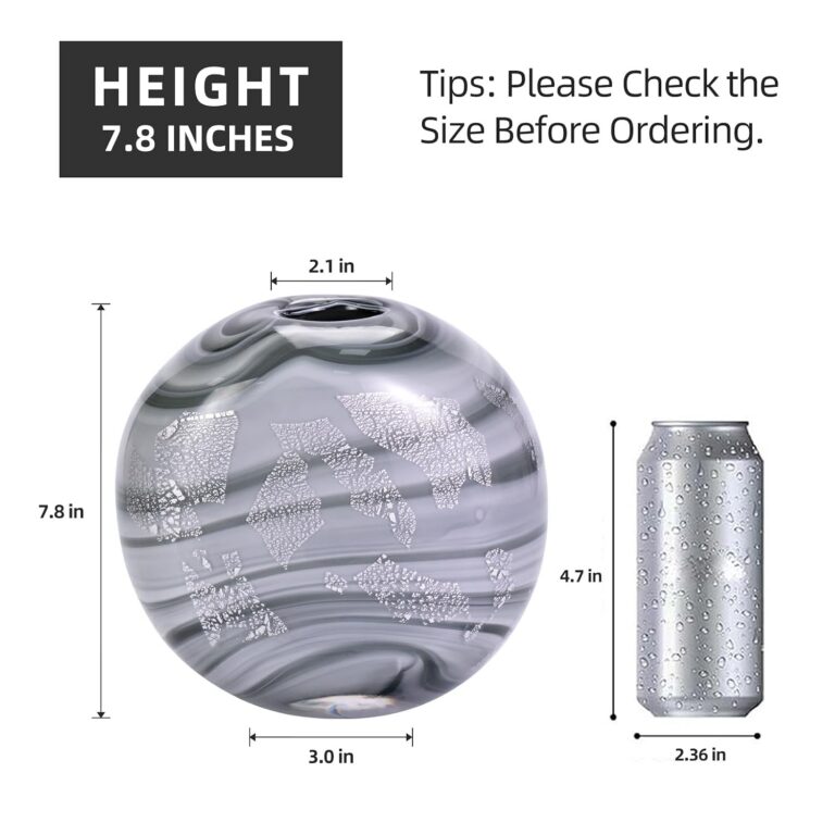 Colored Glass Vase,Marble-Inspired Glass Texture – product dimensions