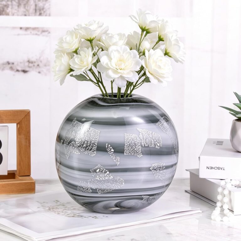 Colored Glass Vase,Marble-Inspired Glass Texture – detail view 2