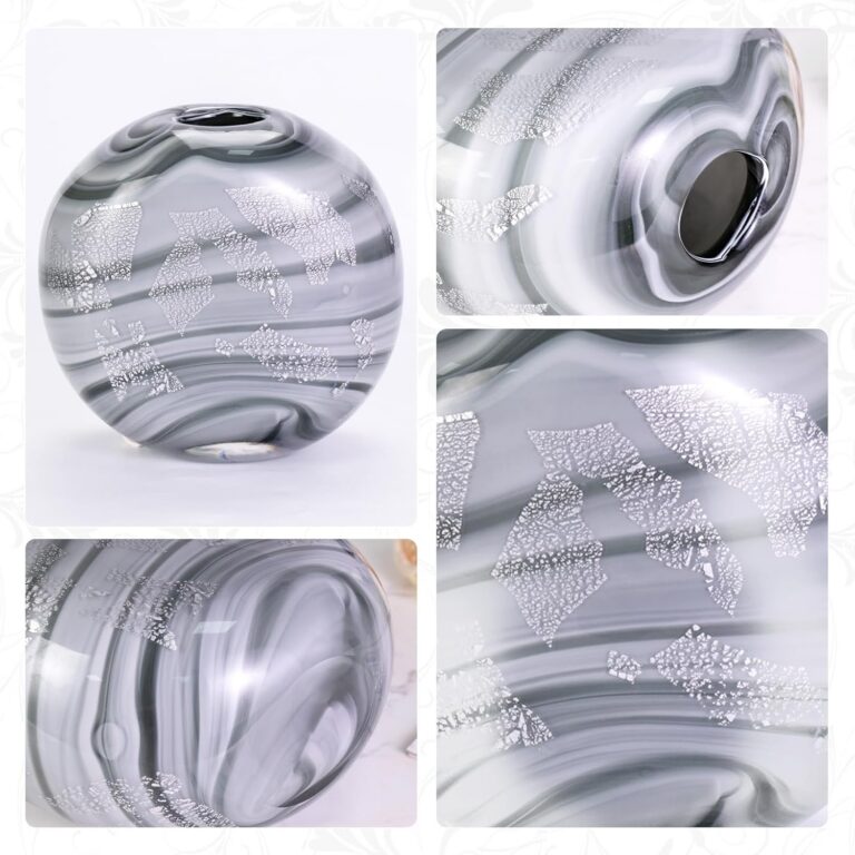Colored Glass Vase,Marble-Inspired Glass Texture – detail view 1