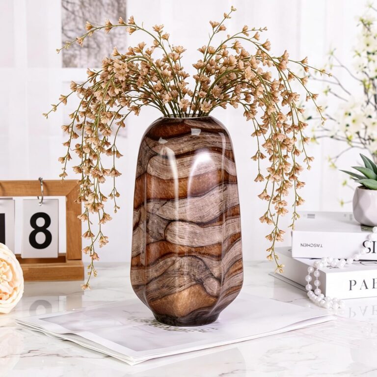 Colored Glass Vase,Wood Grain Inspired Glass Design – detail view 2