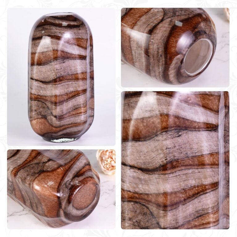 Colored Glass Vase,Wood Grain Inspired Glass Design – detail view 1