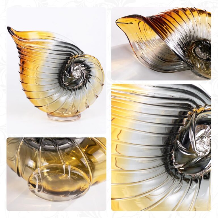 Colored Glass Vase,Amber & Clear Gradient Glass Finish – detail view 1