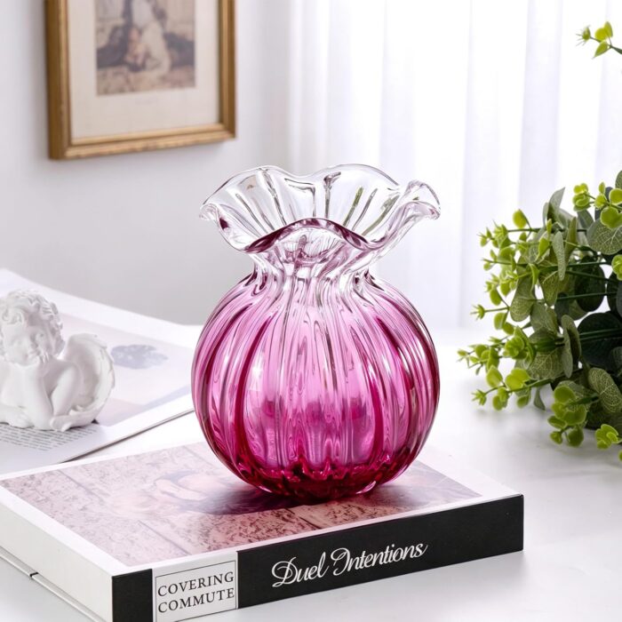 KAMMAK 8HPSYX057 glass vase styled on dining table image 5