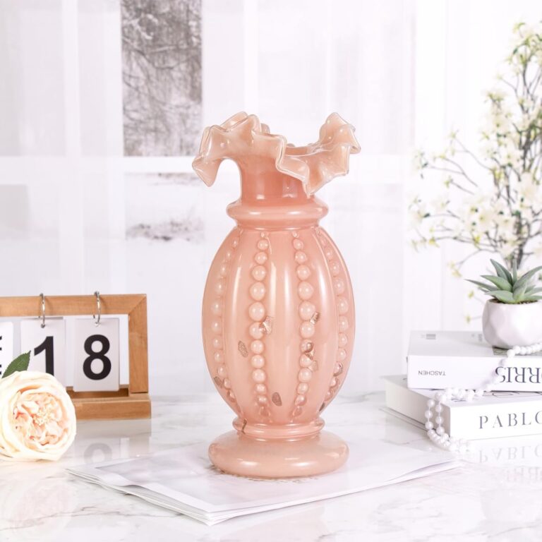 Colored Glass Vase,Soft Pink Glass Design – detail view 2