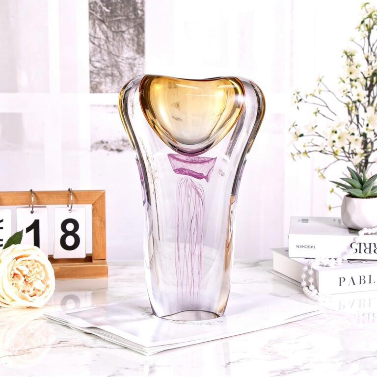 Colored Glass Vase,Transparent Lavender Glass Finish – detail view 2