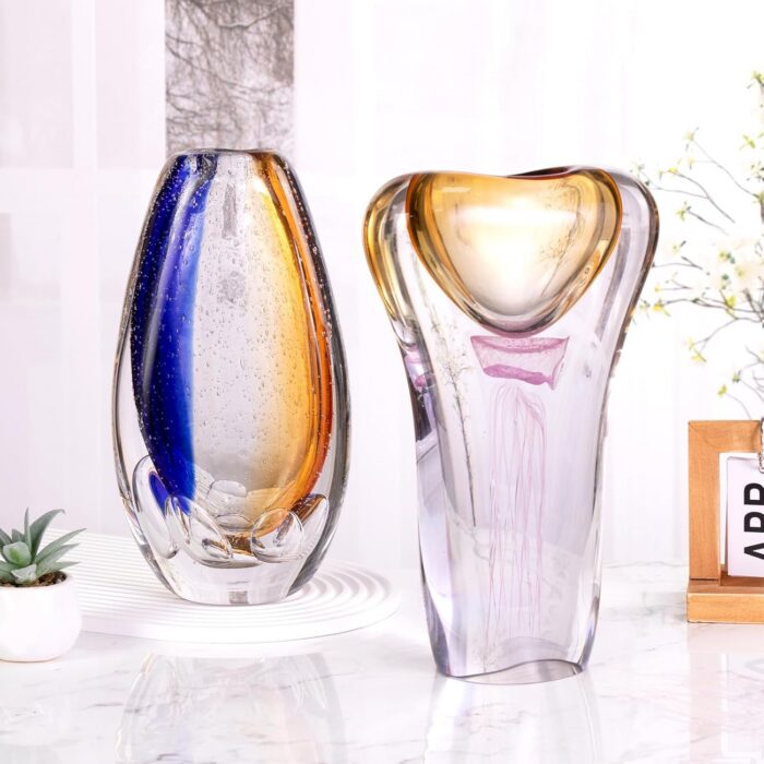 KAMMAK 8HPSYX059 glass vase styled on dining table image 5