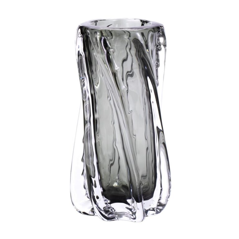 Colored Glass Vase,Smoky Gray Glass Design – detail view 4