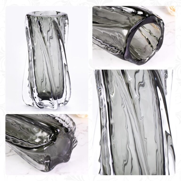 Colored Glass Vase,Smoky Gray Glass Design – detail view 1