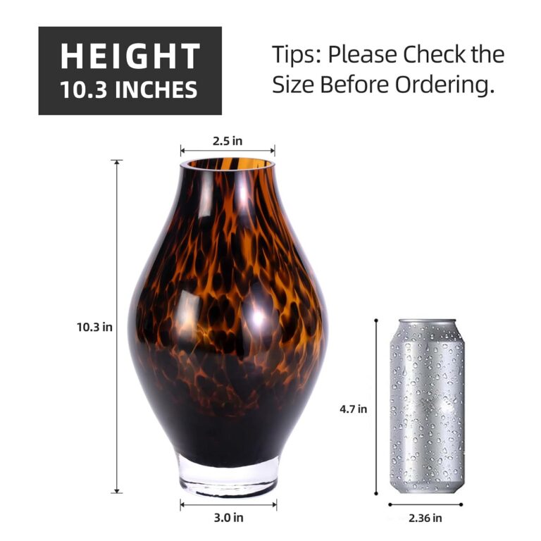 Colored Glass Vase,Amber Black Glass Design – product dimensions