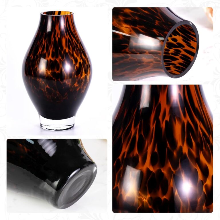 Colored Glass Vase,Amber Black Glass Design – detail view 1