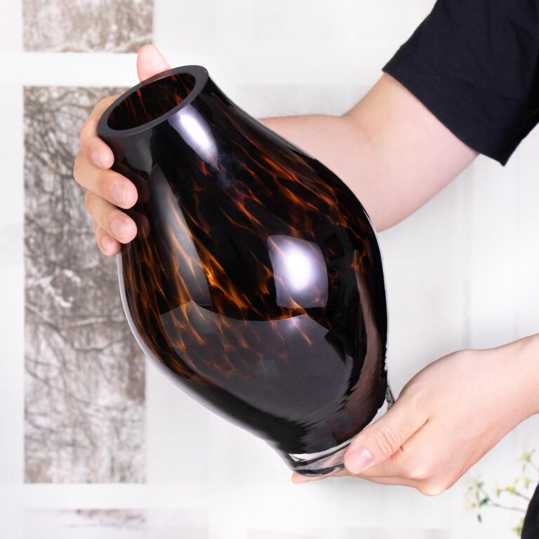 Colored Glass Vase,Amber Black Glass Design – detail view 4