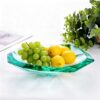 KAMMAK Crystal Glass Fruit Bowl, Hand Blown Decorative Dessert Plate | Green, Luxury Centerpiece, Aesthetic Counter Decor, Colored Modern Art, For Party, SXY10 KAMMAK 8GPSXY010 decorative serving plate styled on dining table image 5