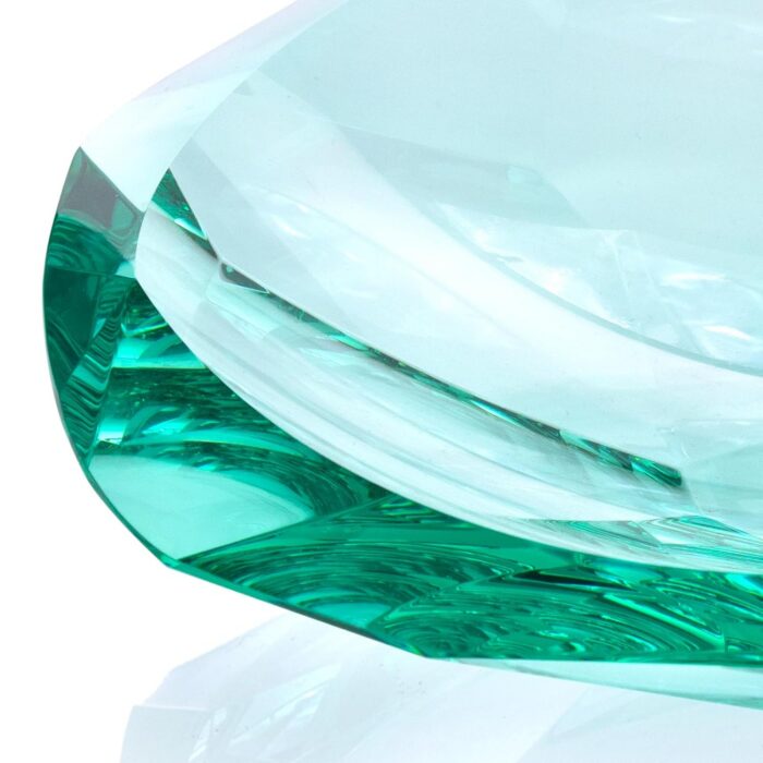 KAMMAK Crystal Glass Fruit Bowl, Hand Blown Decorative Dessert Plate | Green, Luxury Centerpiece, Aesthetic Counter Decor, Colored Modern Art, For Party, SXY10 KAMMAK 8GPSXY010 decorative serving plate scale and proportion view image 6