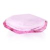 KAMMAK Crystal Glass Fruit Bowl, Hand Blown Decorative Dessert Plate | Pink, Luxury Centerpiece, Aesthetic Counter Decor, Colored Modern Art, For Party, SXY12 KAMMAK 8GPSXY012 decorative serving plate front view for product display
