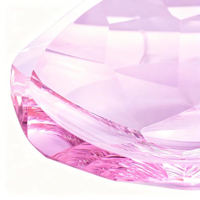 KAMMAK Crystal Glass Fruit Bowl, Hand Blown Decorative Dessert Plate | Pink, Luxury Centerpiece, Aesthetic Counter Decor, Colored Modern Art, For Party, SXY12 KAMMAK 8GPSXY012 decorative serving plate scale and proportion view image 6