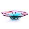 KAMMAK Glass Fruit Bowl, Handcraft Decorative Dessert Plate | Luxury Centerpiece, Aesthetic Counter Decor, Colored Modern Art, For Party Serving, SXY7 KAMMAK 8GPSXY007 decorative serving plate front view for product display