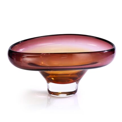 KAMMAK Glass Fruit Bowl, Handcraft Decorative Dessert Plate | Luxury Centerpiece, Aesthetic Counter Decor, Colored Modern Art, For Party Serving, SXY8 KAMMAK 8GPSXY009 decorative serving plate product card image