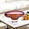 KAMMAK Glass Fruit Bowl, Handcraft Decorative Dessert Plate | Luxury Centerpiece, Aesthetic Counter Decor, Colored Modern Art, For Party Serving, SXY8 KAMMAK 8GPSXY009 decorative serving plate shape and proportion detail image 3