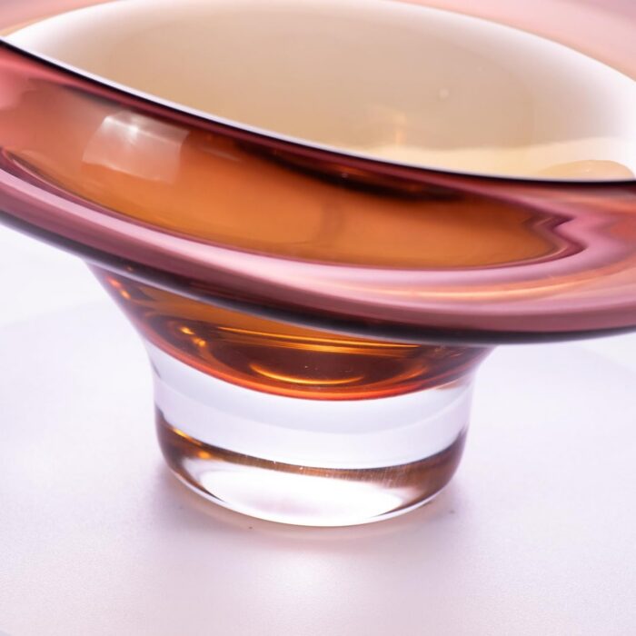 KAMMAK Glass Fruit Bowl, Handcraft Decorative Dessert Plate | Luxury Centerpiece, Aesthetic Counter Decor, Colored Modern Art, For Party Serving, SXY8 KAMMAK 8GPSXY009 decorative serving plate styled on dining table image 5