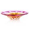 KAMMAK Glass Fruit Bowl, Luxury Centerpiece Glass Bowl, Hand Blown Decorative Dessert Plate, Green Aesthetic Counter Decor, Colored Modern Art Serving Bowls for Party (SXY02) KAMMAK 8GPSXY002 decorative serving plate front view for product display