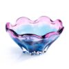 KAMMAK Glass Fruit Bowl, Luxury Centerpiece Glass Bowl, Hand Blown Decorative Dessert Plate, Green Aesthetic Counter Decor, Colored Modern Art Serving Bowls for Party (SXY01) KAMMAK 8GPSXY001 decorative serving plate front view for product display