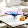 KAMMAK Glass Fruit Bowl, Luxury Centerpiece Glass Bowl, Hand Blown Decorative Dessert Plate, Green Aesthetic Counter Decor, Colored Modern Art Serving Bowls for Party (SXY05) KAMMAK 8GPSXY005 decorative serving plate shape and proportion detail image 3