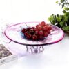KAMMAK Glass Fruit Bowl, Luxury Centerpiece Glass Bowl, Hand Blown Decorative Dessert Plate, Green Aesthetic Counter Decor, Colored Modern Art Serving Bowls for Party (SXY05) KAMMAK 8GPSXY005 decorative serving plate side angle view showing silhouette