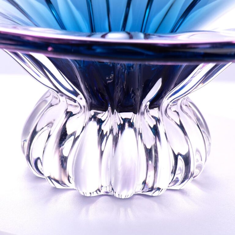 Big glass fruit bowl,Pink Blue Gradient – detail view 4