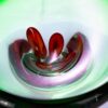 KAMMAK Glass Fruit Bowl, Luxury Centerpiece Glass Bowl, Hand Blown Decorative Dessert Plate, Green Aesthetic Counter Decor, Colored Modern Art Serving Bowls for Party (SXY06) KAMMAK 8GPSXY006 decorative serving plate scale and proportion view image 6