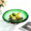 KAMMAK Glass Fruit Bowl, Luxury Centerpiece Glass Bowl, Hand Blown Decorative Dessert Plate, Green Aesthetic Counter Decor, Colored Modern Art Serving Bowls for Party (SXY06) KAMMAK 8GPSXY006 decorative serving plate decorative craft detail image 7