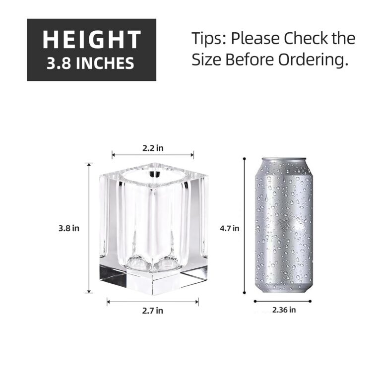 Transparent Glass Vase,Hexagonal Geometric Glass Design – product dimensions