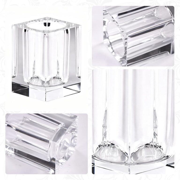 Transparent Glass Vase,Hexagonal Geometric Glass Design – detail view 1