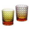 KAMMAK Whiskey Glasses Set of 2, Handcrafted Japanese Cut Glass | 260ML,Old Fashioned, Stemless, For Bourbon, Scotch, Spirits & Cocktails, Perfect Men & Women Gift, Green and... KAMMAK 8KPRS002+03 whiskey glasses front view for product display