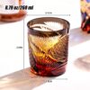 KAMMAK Whiskey Glasses Set of 2, Handcrafted Japanese Cut Glass | 260ML,Old Fashioned, Stemless, For Bourbon, Scotch, Spirits & Cocktails, Perfect Men & Women Gift, Amber Black,... KAMMAK 8KPRS007 whiskey glasses shape and proportion detail image 3