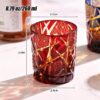 KAMMAK Whiskey Glasses Set of 2, Handcrafted Japanese Cut Glass | 260ML,Old Fashioned, Stemless, For Bourbon, Scotch, Spirits & Cocktails, Perfect Men & Women Gift, Blue and... KAMMAK 8KPRS014+15 whiskey glasses shape and proportion detail image 3