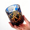 KAMMAK Whiskey Glasses Set of 2, Handcrafted Japanese Cut Glass | 260ML,Old Fashioned, Stemless, For Bourbon, Scotch, Spirits & Cocktails, Perfect Men & Women Gift, Blue and... KAMMAK 8KPRS014+15 whiskey glasses styled on dining table image 5