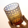 KAMMAK Whiskey Glasses Set of 2, Handcrafted Japanese Cut Glass | 260ML,Old Fashioned, Stemless, For Bourbon, Scotch, Spirits & Cocktails, Perfect Men & Women Gift, Green and... KAMMAK 8KPRS002+03 whiskey glasses styled on dining table image 5