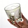 KAMMAK Whiskey Glasses Set of 2, Handcrafted Japanese Cut Glass | 330ML,Old Fashioned, Stemless, For Bourbon, Scotch, Spirits & Cocktails, Perfect Men & Women Gift, Grey, RS1 KAMMAK 8KPRS001 whiskey glasses styled on dining table image 5