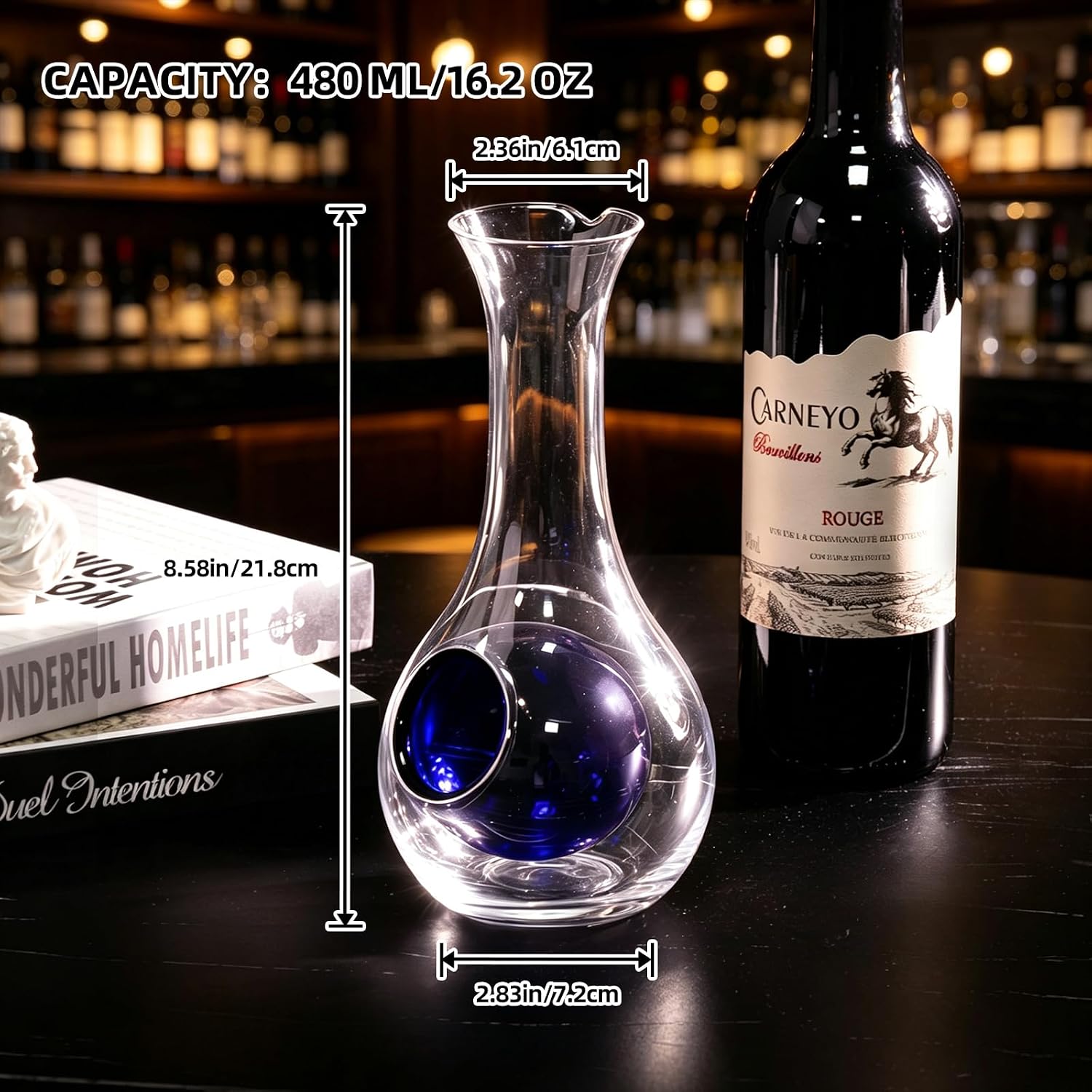Liquor Decanter with Blue Ice Chamber 480ml